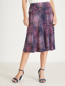 Jupe évasée en maille crêpe