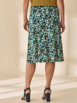 Jupe évasée en maille crêpe