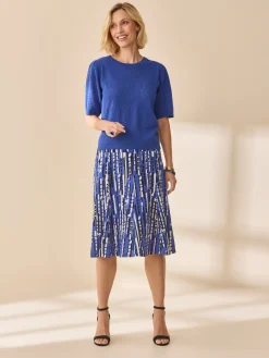 Jupe évasée en maille crêpe