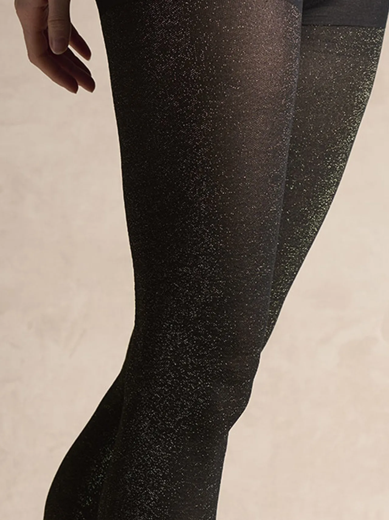 Lot 2 paires collants paillettés dorés