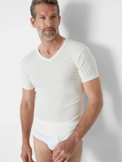 Lot de 2 maillots de corps V coton/laine