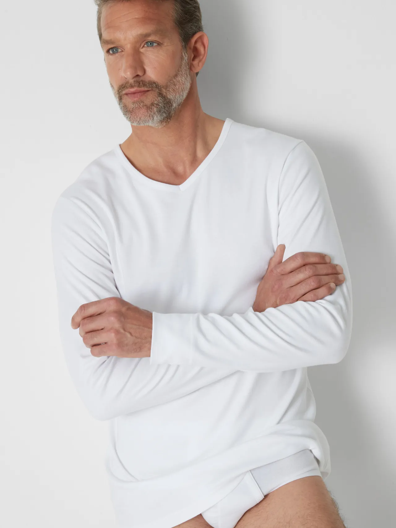 Lot de 2 maillots de corps chauds col V