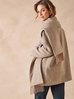 Manteau avec laine et écharpe amovible