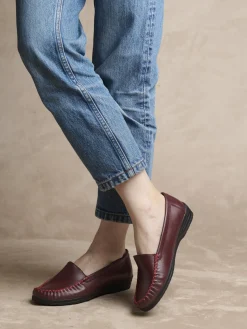 Mocassins à plateau lisse grande largeur