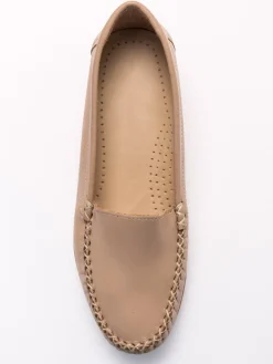 Mocassins à plateau lisse grande largeur