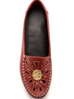 Mocassins ajourés grande largeur