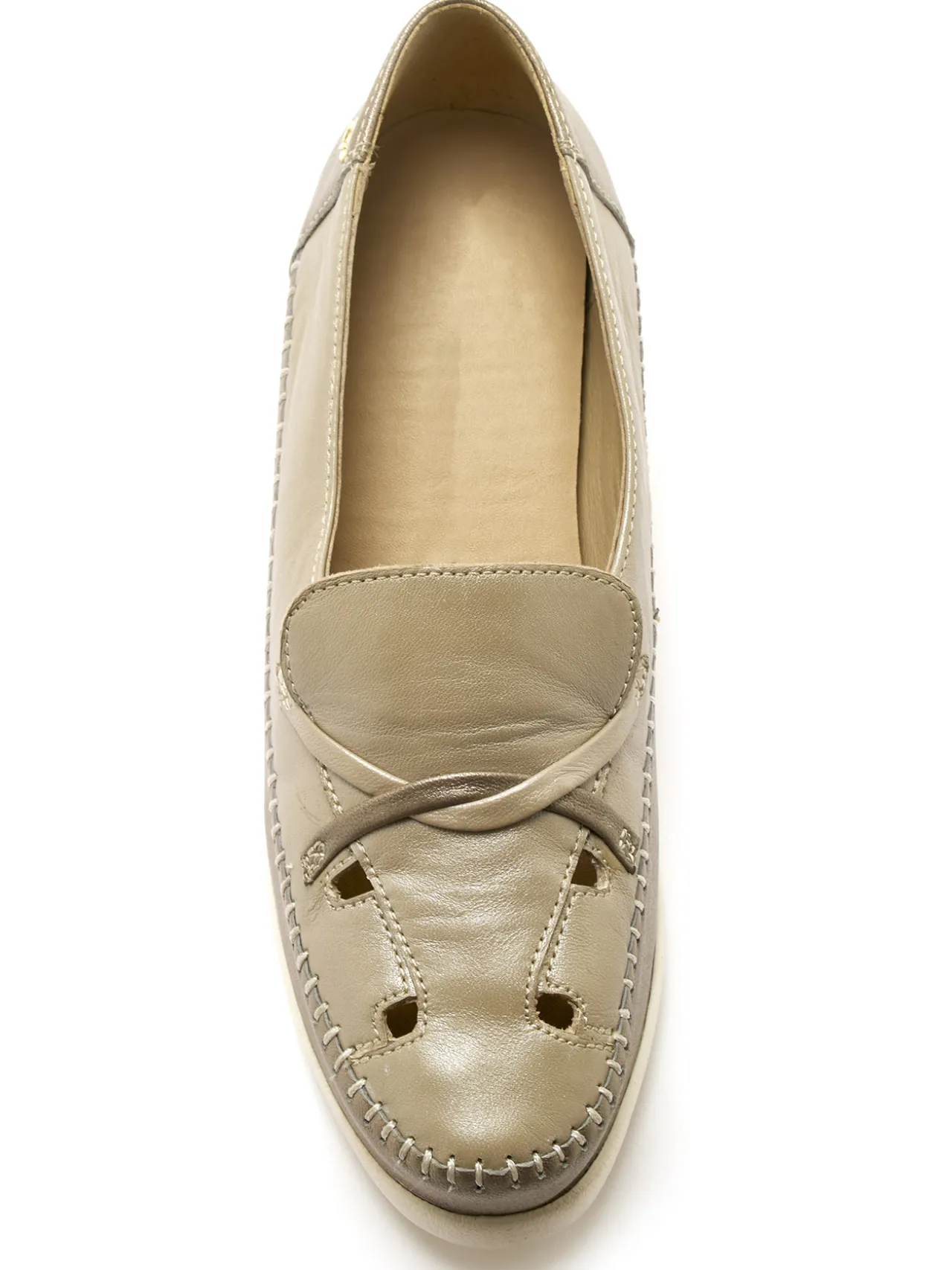 Mocassins bicolores ajourés