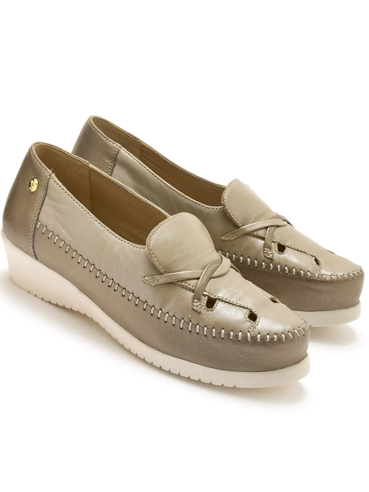 Mocassins bicolores ajourés