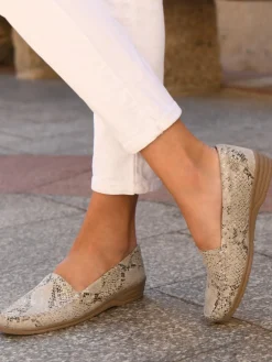 Mocassins cuir imprimé largeur confort