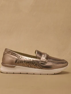 Mocassins cuir motifs ajourés