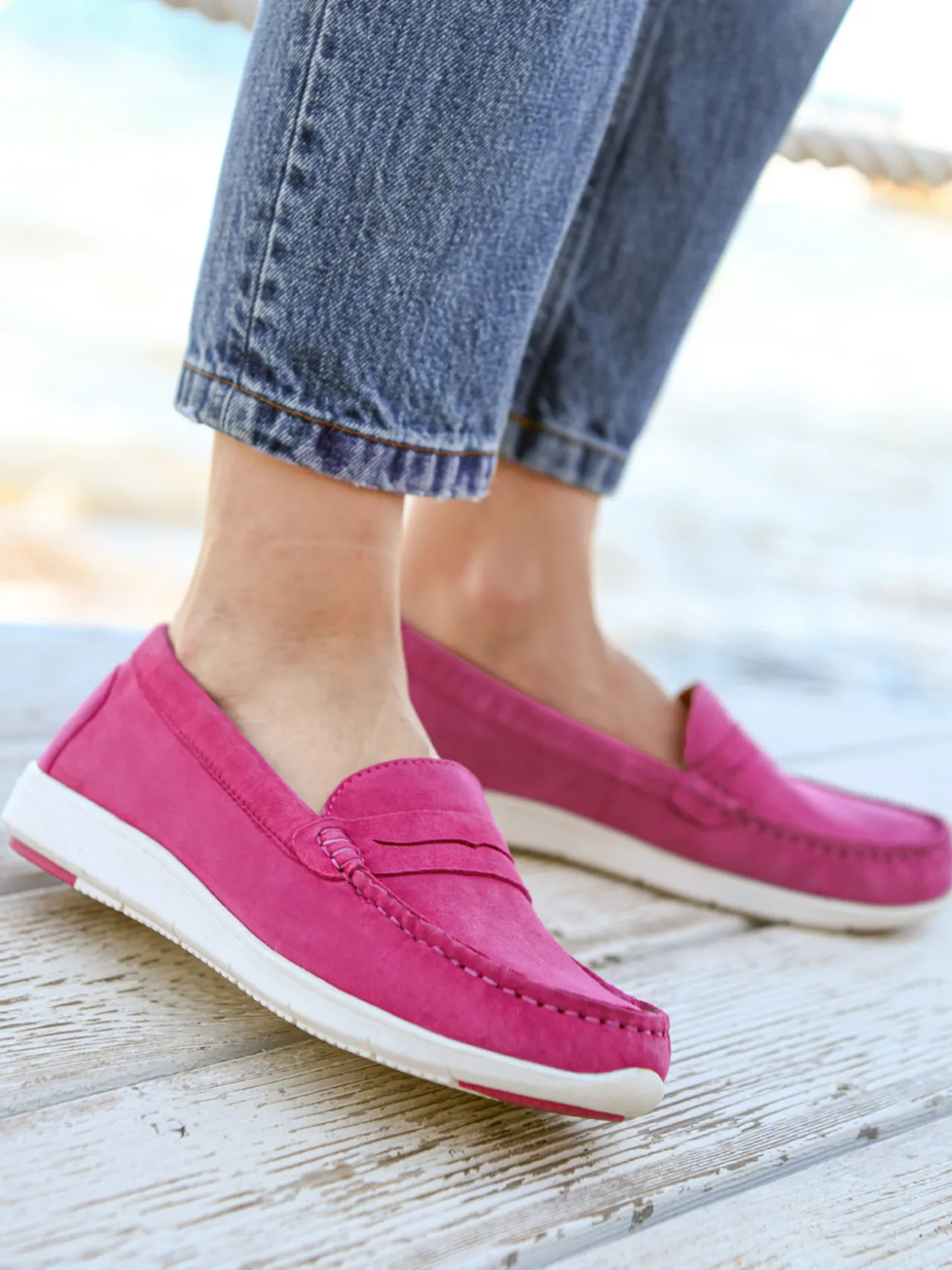 Mocassins cuir velours