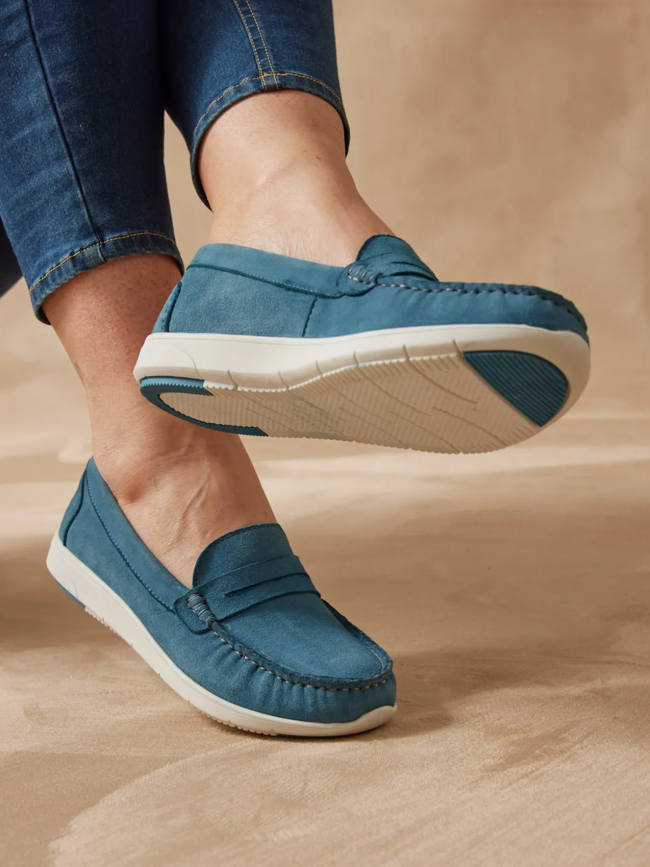 Mocassins cuir velours