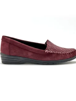 Mocassins cuir velours grande largeur