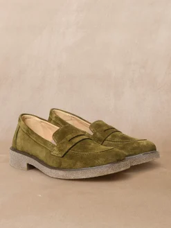 Mocassins cuir velours élastiqués côtés