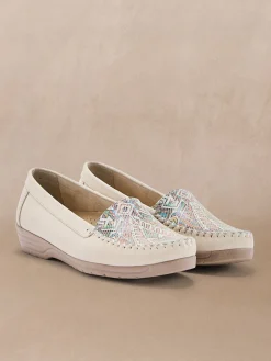 Mocassins ethniques grande largeur