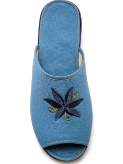 Mules brodées doublure éponge