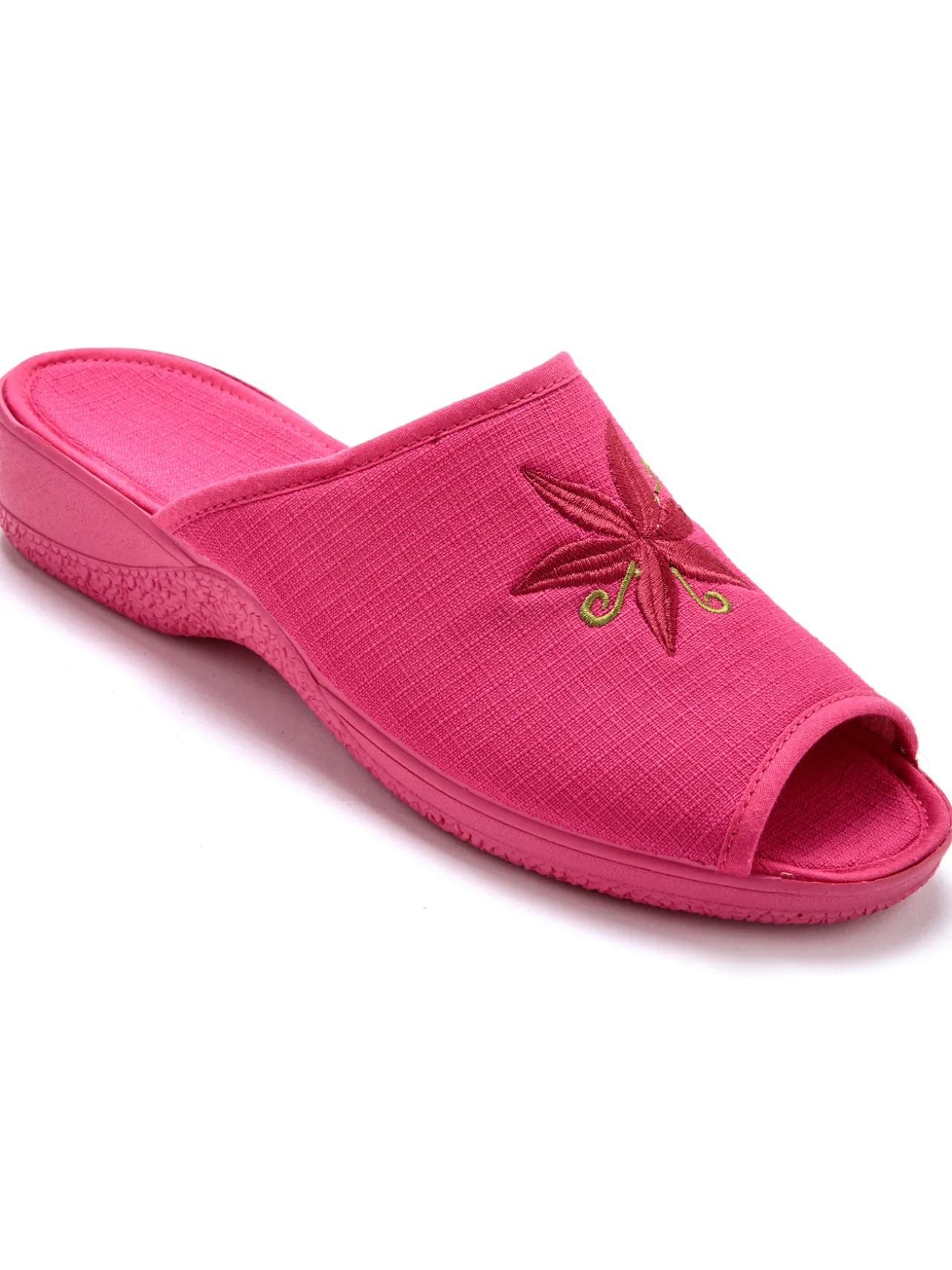 Mules brodées doublure éponge