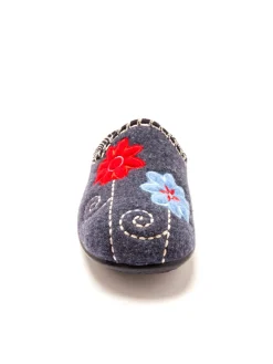 Mules brodées grande largeur