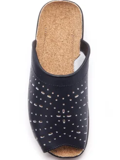 Mules en cuir à galbe anatomique