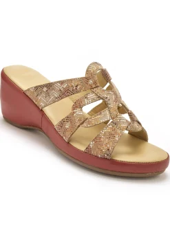 Mules en cuir à talon compensé