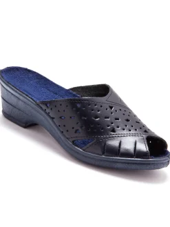 Mules en cuir ajouré