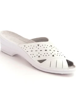 Mules en cuir ajouré