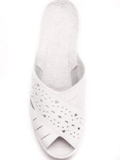 Mules en cuir ajouré