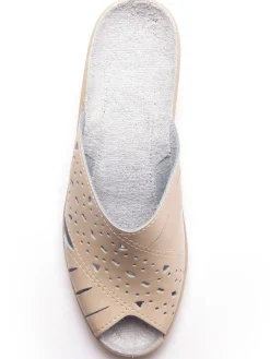 Mules en cuir ajouré