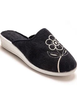 Mules fermées brodées