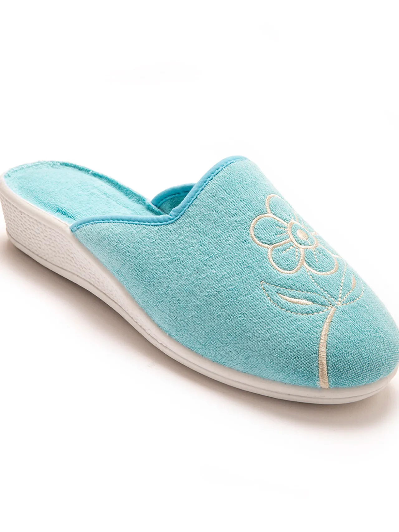 Mules fermées brodées