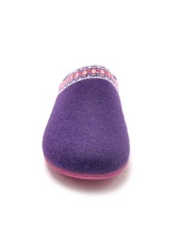 Mules feutre à galon fantaisie