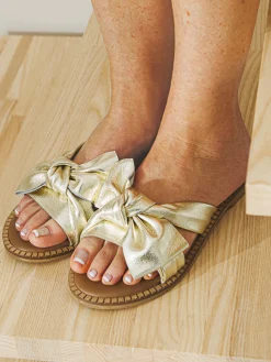 Mules noeud fantaisie tout cuir