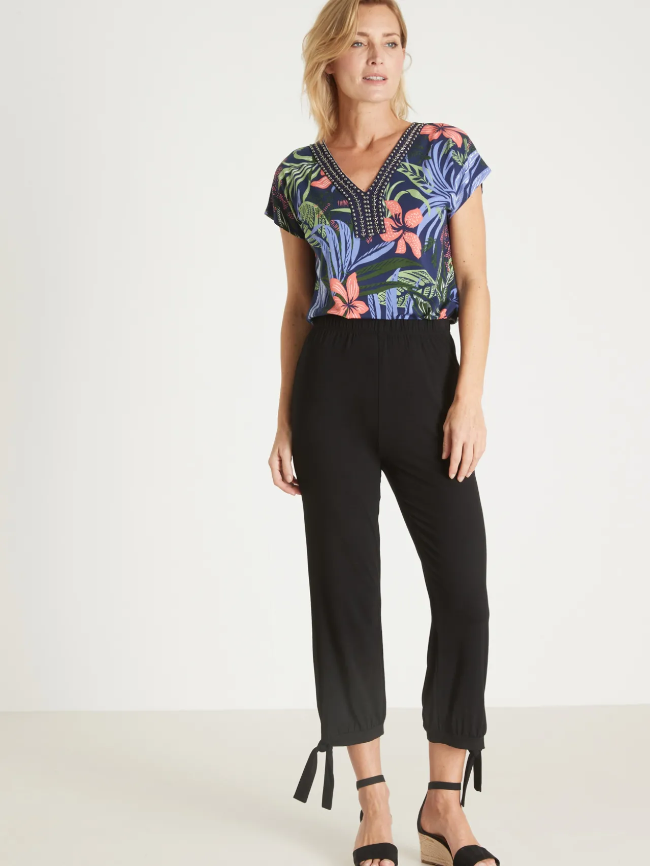 Pantacourt en maille style sarouel