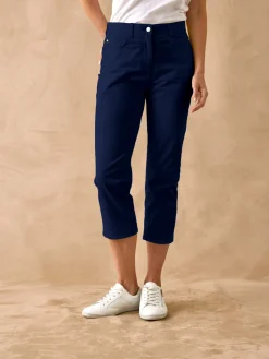 Pantacourt élastiqué en gabardine