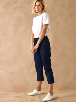 Pantacourt élastiqué en gabardine