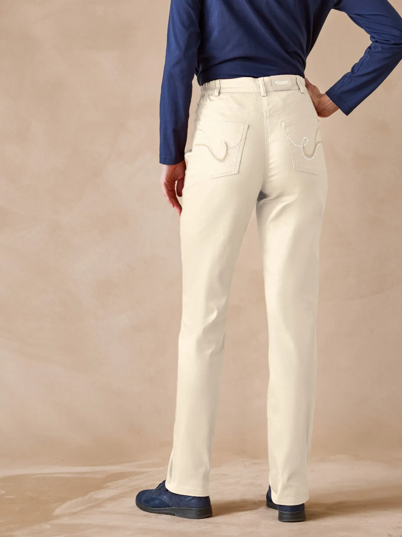 Pantalon 5 poches taille haute