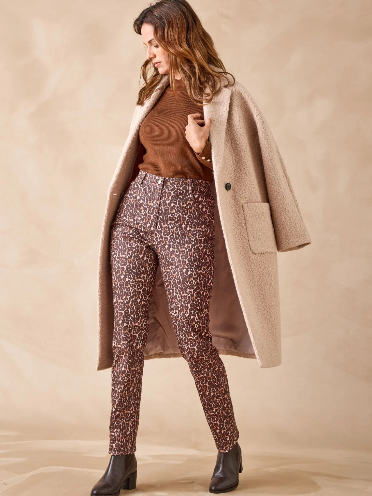 Pantalon 5 poches taille haute