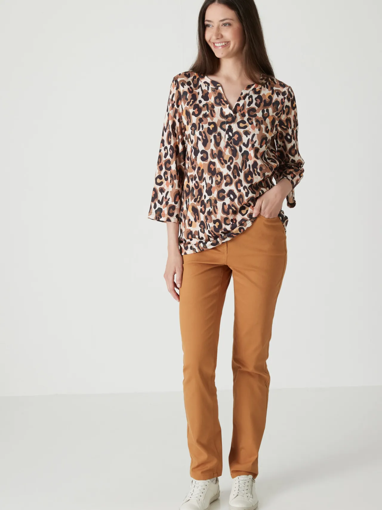 Pantalon 5 poches taille haute