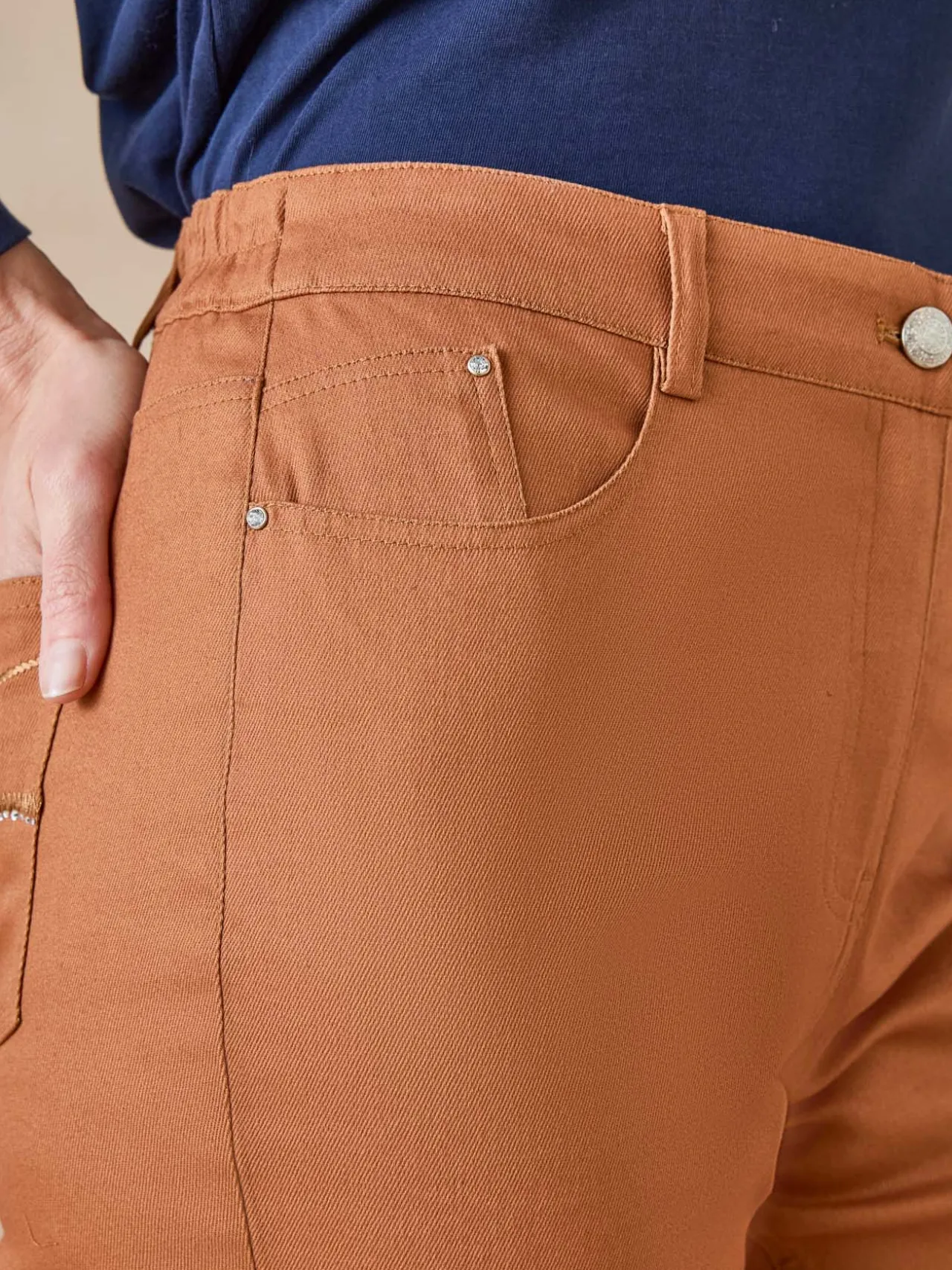 Pantalon 5 poches taille haute