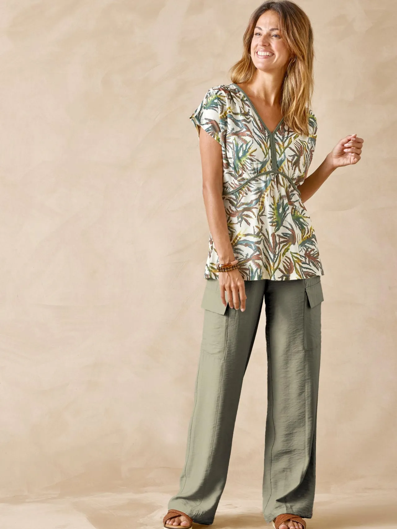 Pantalon cargo élastiqué