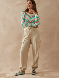 Pantalon cargo élastiqué