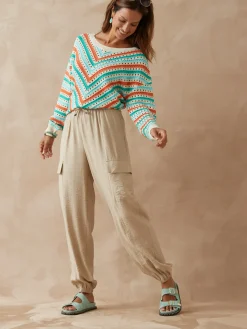 Pantalon cargo élastiqué