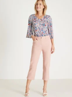 Pantalon corsaire en toile extensible