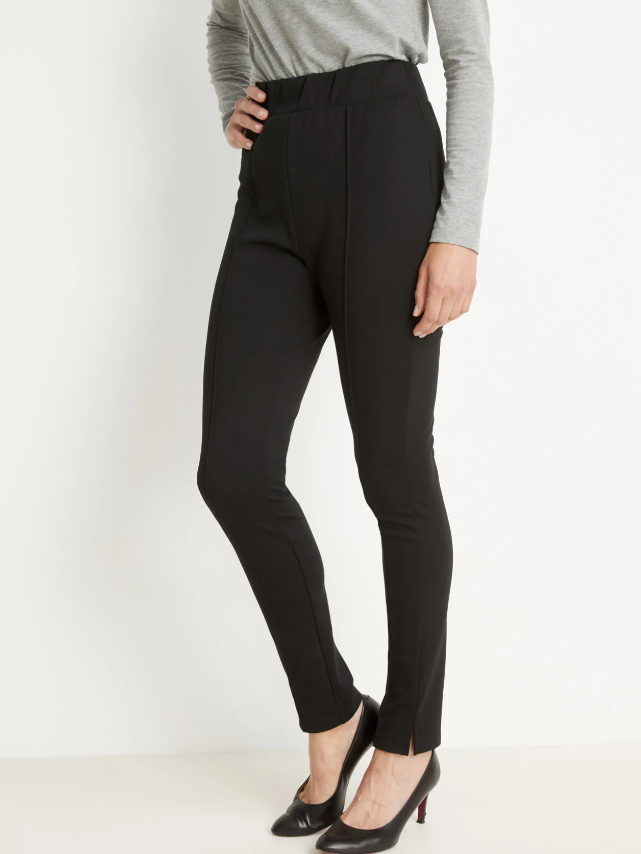 Pantalon droit élastiqué maille milano