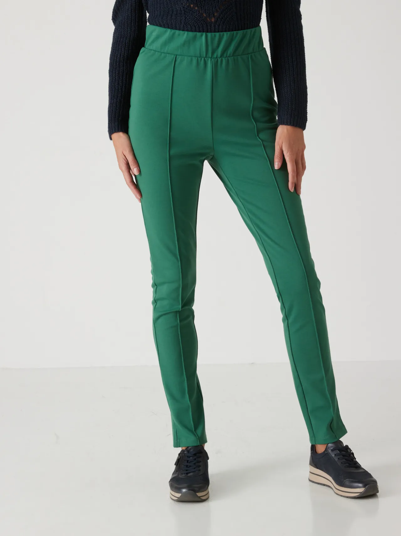 Pantalon droit élastiqué maille milano