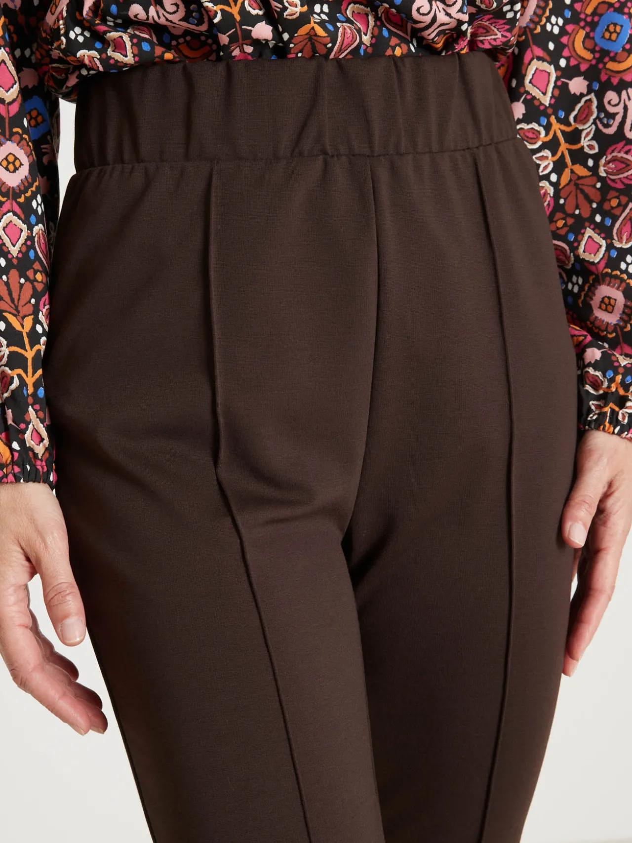 Pantalon droit élastiqué maille milano