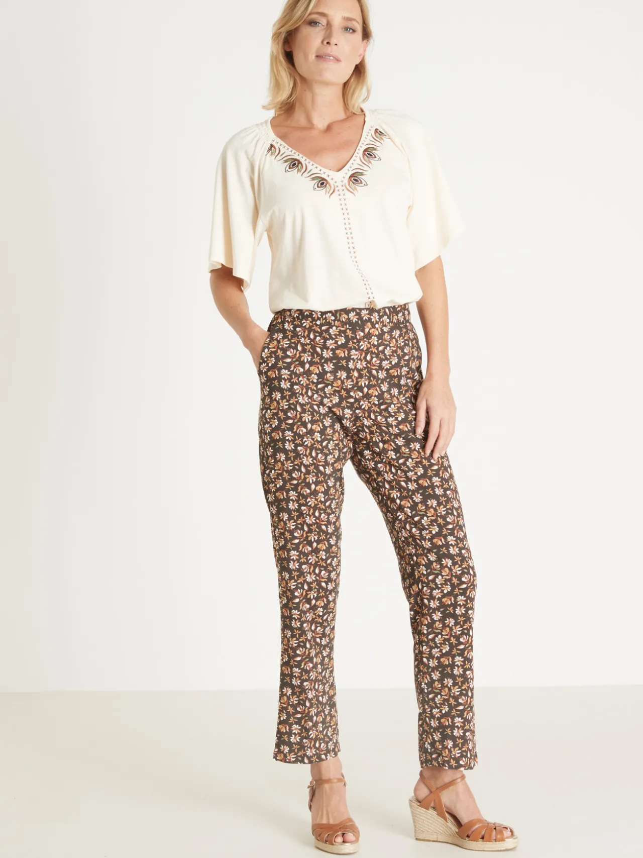 Pantalon fluide élastiqué