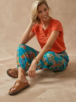 Pantalon large élastiqué