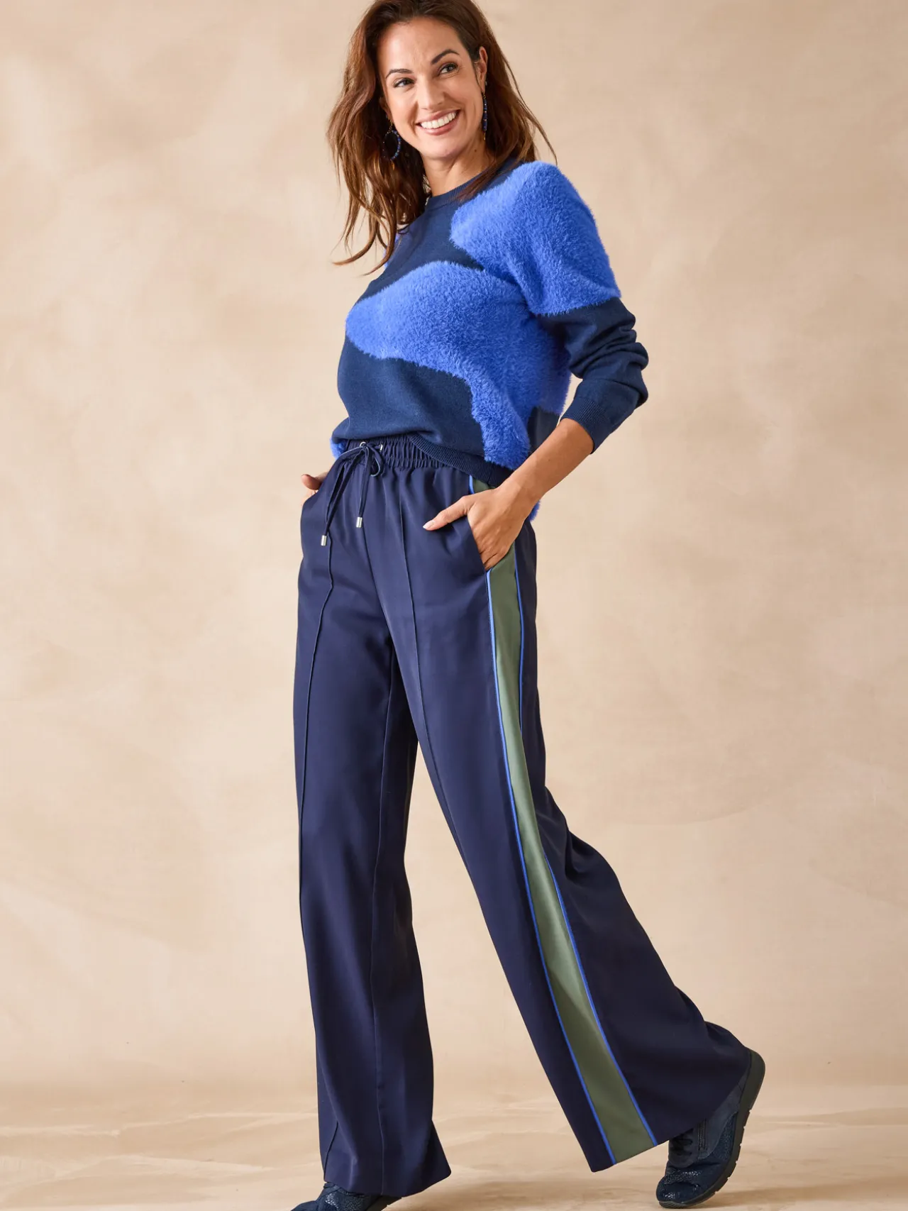 Pantalon large palazzo élastiqué