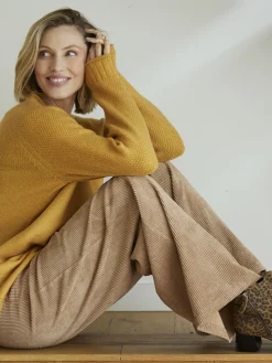 Pantalon large velours côtelé